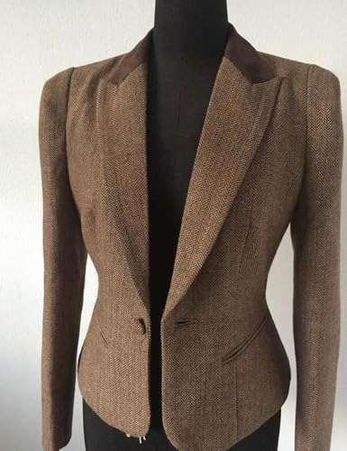 Women's Blazer Jacket Slim Fit Short One Button Spring Fall Sport Coat2