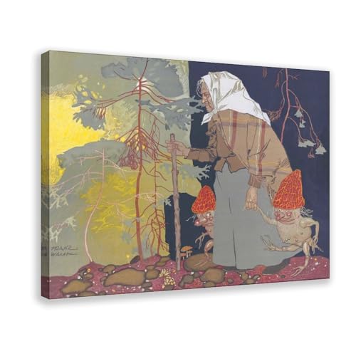 Witch With Mushrooms cadre suspendu pour une décoration de bureau chic