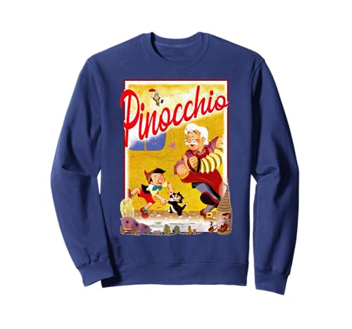 Sweat Pinocchio Disney Vintage Storybook Poster pour adulte style rétro nostalgique
