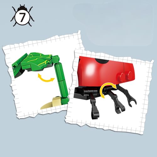 Image of Mini Insect Building Blocks Toy Insect Collection Building Block Set Insects Collection Building Blocks Bugs Toy Building Sets for Kids 6+ (Ladybug)
