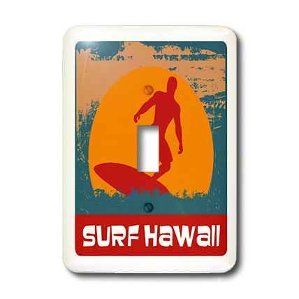 Surf Hawaii interrupteur vintage 3dRose lsp_119279_1 déco rétro pour chambre et salon