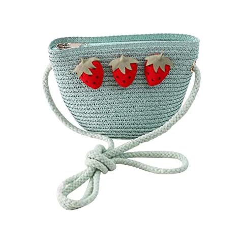 BagsStraw Woven Solid ColorTravelLittle Girls (Light Blue, One Size) Cover