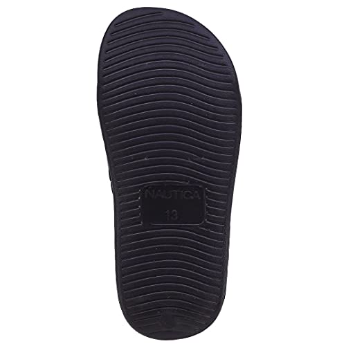 Nautica Kids Girls Youth Slip-On Sandal Athletic Slide Big Kid Little Kid-Diamoni-Black Red-4