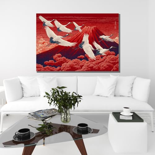 Tableau mural grue japonaise avec impression toile 70x100cm - 3
