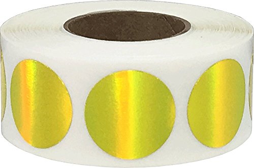 Gialli Adesivi a Cerchio Olografico, 19 mm 3/4
