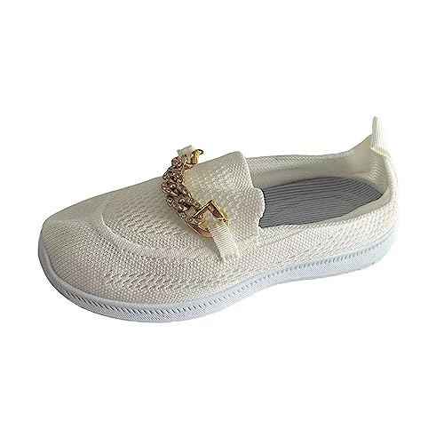 Deportivas Mujer - Zapatos Deportivos Casuales Cómodos con Decoración De De Metal De Malla Transpirable De Color Sólido A La Moda para Mujer (White 39)