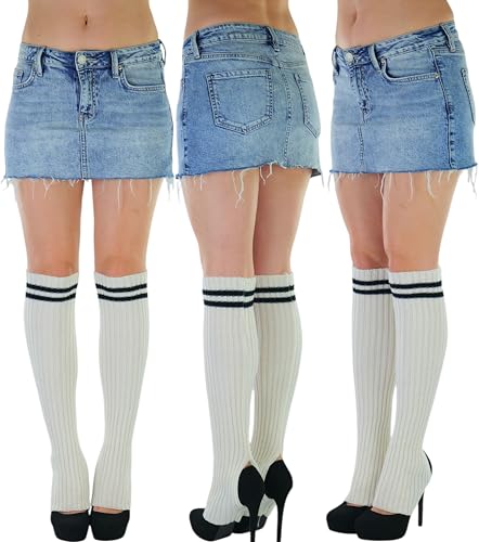 Image of ToBeInStyle Women's Ribbed Acrylic Footless Leg Warmers