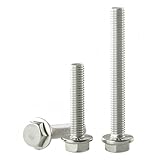 YIIFLY Boulon à bride M8×50 mm M8×1,25, acier inoxydable 304 (A2-70), DIN 6921, finition b...