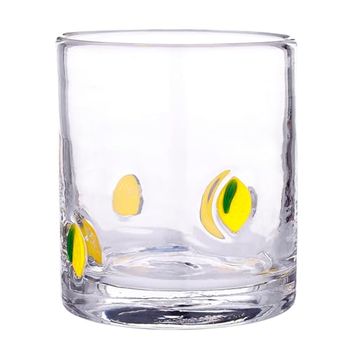Santa Barbara Design Studio Icons Glassware Double Old Fashioned Glass, 14 Ounces, Lemons