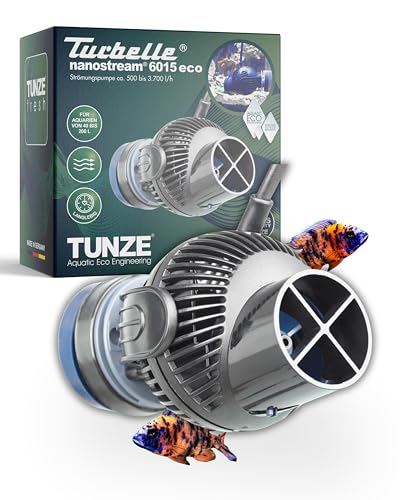 TUNZE Strömungspumpe Turbelle nanostream 6015 eco I Pumpe mit 500-3.700 l/h Strömungsleistung I Propellerpumpe mit Magnet Holder & Silence Klemme bis 12mm Glasstärke I für Aquarien von 40 bis 200 L