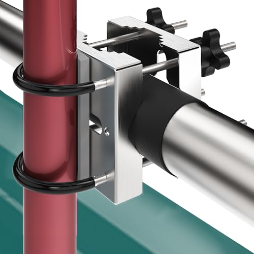 4smile Sonnenschirmhalter Balkongeländer aus Edelstahl -flexibel montierbare Sonnenschirm Halterung Balkon - Schirmhalterung Balkongeländer als kompakter Sonnenschirmständer Balkon