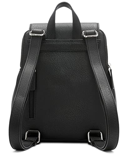 Calvin Klein Reyna Novelty Key Item Flap Backpack, Black/Silver Combo, One Size #TOP1