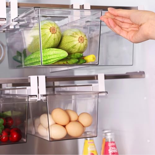 Yatmung 2 Pack Extra-Large Deli Drawer Organizer for Refrigerator Pull Out - Fridge Drawer Organizer and Storage Contain - Detailed View