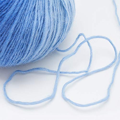 Image of NICEEC 2 Skeins Rainbow Soft Yarn 100% Wool Gradient Multi Color Yarn for Crocheting Knit Total Length 180mx2(196ydsx2,50gx2)-26#