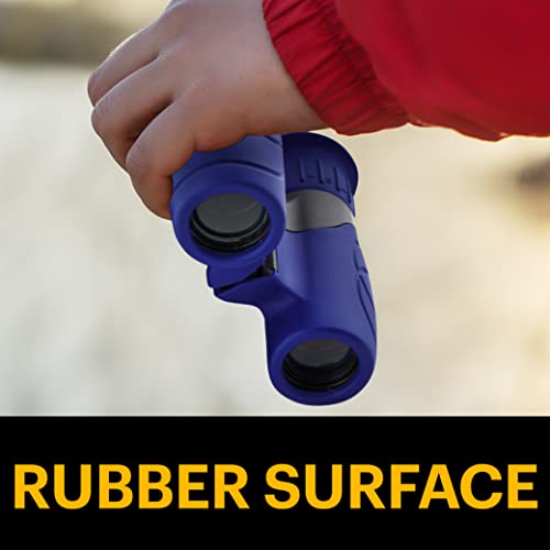 KODAK Fernglas für Kinder BCS100 – Kompakte Binokulare Ferngläser für Kinder, mit weichem Gummi, ergonomisch, mit Trageriemen und Transporttasche, 8-facher Zoom – Blau