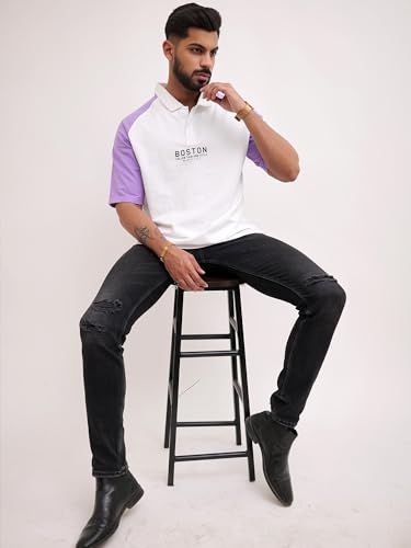 Image of Maniac || Mens || Printed ||Raglan Polo Neck || 3 /4th Sleeve || Cotton ||Oversized ||Polo T-Shirt