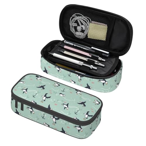 Image of Puffins Pencil Case Aesthetic Large Capacity Pen Pouch | Storage Bag with Compartments for Travel School Office Organizer
