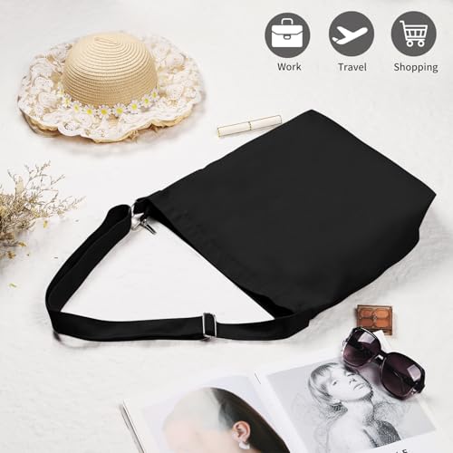 Image of Women's blank large Size Canvas Crossbody Tote Handbags Shoulder Bag Hobo Casual Tote Diy /gifts