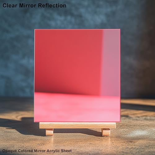 Image of 12x12 Inches Pink Mirror Acrylic Sheet - 2 Pcs Reflective Acrylic Panel for DIY Crafts, Home Decor & More (30x30 cm)