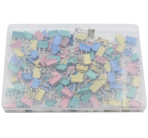 120 Pcs Small Multicolour Binder Clips, Paper Clamps for Office Work School and Home Supplies (120)