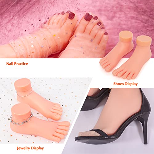 Krofaue A-88-US Practice Fake Foot Model 1 Pair Flexible Soft Silicone Prosthetic Manicure Tool thumb #5