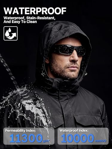 Image of FREE SOLDIER Men's Waterproof Ski Winter Jacket Warm Winter Snow Snowboard Coat with Multi Pockets Detachable Hood