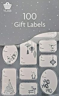 Christmas Silver Foil Gift Labels / Stickers - Book of 100
