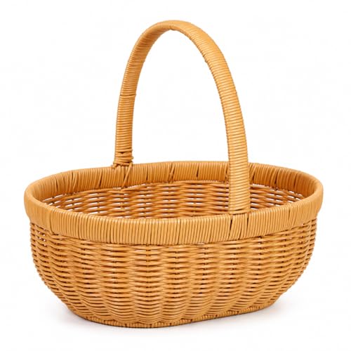 SZLIFE Panier courses plastique, léger pour, panier à robuste en polypropylène marron, 30 * 13cm
