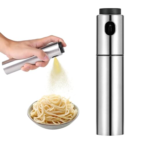 HASLED Pulvérisateur à Huile en Acier Inoxydable - vaporisateur Huile 100ml pour Cuisine, Spray D'olive, Pulverisateur Huile Cuisine,Cuisson et Pâtisserie -...