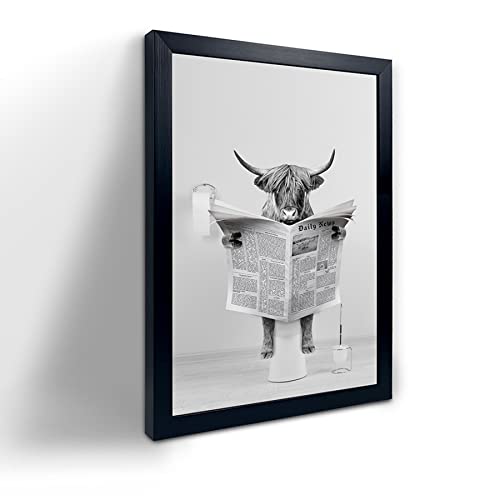 Black Framed Bathroom Decor - Funny Highland Cow Wall Art in Bathtub, Black and White Canvas Cow In Bathroom Picture, Humor Animals Bathroom Artwork Prints, Rustic Farmhouse Style Wall Decor Ready To Hang for Living Room, Bathroom, Bedroom, Kids Bathroom Decor Black Framed Bathroom Decor - Funny Highland Cow Wall Art in Bathtub, Black and White Canvas Cow In Bathroom Picture, Humor Animals Bathroom Artwork Prints, Rustic Farmhouse Style Wall Decor Ready To Hang for Living Room, Bathroom, Bedroom, Kids Bathroom Decor