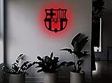 Inder Craftled L.E.D Logo Barcelona Logo, Home Decor Multicolor L.E.D Logo for Kids, Fits Bedroom, Living Room, Kitchen & Bath (18X18)