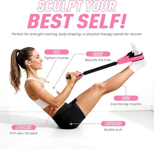 Upgraded Pedal Resistance Band with Handle, Thickened Latex Tubes Soft Foam Foot Pedal, Multifunctional Home Workout Equipment for Belly Fat Burning,Full Body Training,Core ABS &Sit Up - Image 3