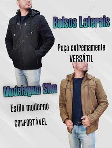 Jaqueta Dupla Face Masculina Zayn Blusa Bobojaco Frio Casaco - Preto - GG