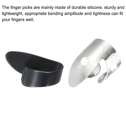 sourcing map Réglable Pouce Médiators Plastique 2Pcs Argent Inox Acier Doigt Médiators 4Pcs pour Guitare - Les Beatles, Paul McCartney, John Lennon, RIngo Starr, George Harrison sourcing map Réglable Pouce Médiators Plastique 2Pcs Argent Inox Acier Doigt Médiators 4Pcs pour Guitare – Image 5