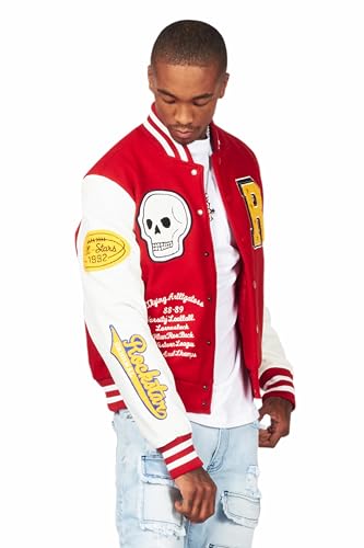 Men's Eisen Red/White Varsity Jacket3