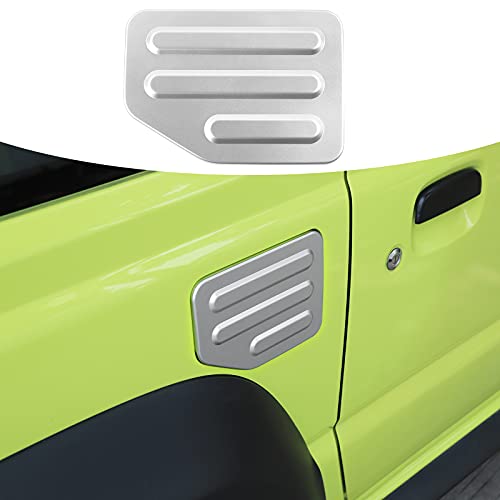 ANTC スズキ 新型ジムニー JB64W JB74W 3Dューエルリッドカバー 給油口カバー 車種専用設計 外装パーツ 燃料タンクキャップ/フューエルキャップ装飾 純正交換 外装パーツ 耐摩擦 耐汚れ 装着簡単 給油口カバー 外装パーツ (シルバー)