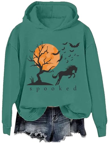 Spooked Horse Hoodie Spooky Halloween Horse Sweatshirt For Women Men Shirt Long Sleeves4