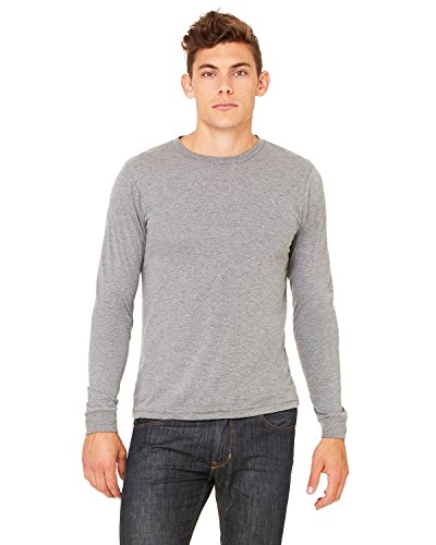 Bella + Canvas Men's Long Sleeve Jersey T-Shirt - 100% Combed Ringspun Cotton, White (3501) - View #5