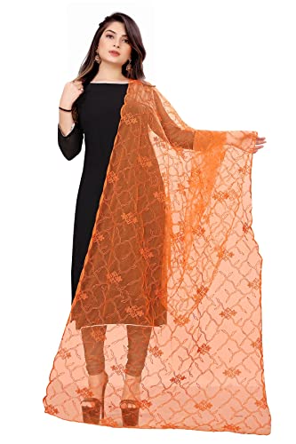 Écharpe en filet doux orange occasion spéciale et étole de cérémonie femme
