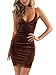 Dreamtravel Womens New Arrival Velvet V-neck Backless Party Nightclub Vacation Slip Dress