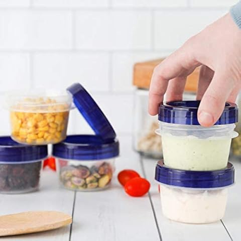 HomeyGear 6-Pack Twist Top Food Storage Containers | Leak-Proof, Airtight Storage Canisters with Screw & Seal Lids | BPA-Free, Stackable, Reusable Kitchen Essentials, Snack | 4-Ounce Cover