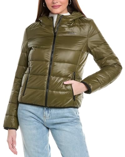 HUGO Women's Light Weight Hooded Puffer Jacket3