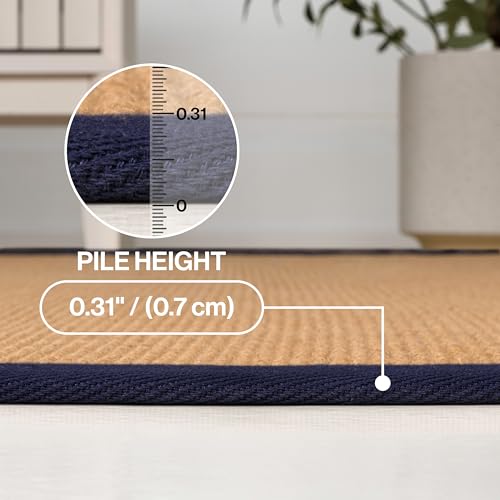 Tapete decorativo rectangular 3 x 5 pies Natural Navy miniatura 5