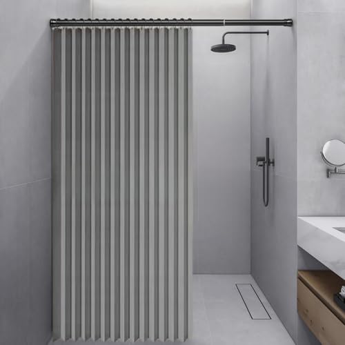 Momooda Faltbarer Duschvorhang Wasserdichter Gewicht aus Leinen, Magnet,...