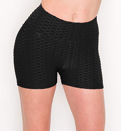 Image of ALWAYS Women's Honeycomb Compression Shorts - High Waist Slimming Butt Lift Textured Workout Shorts