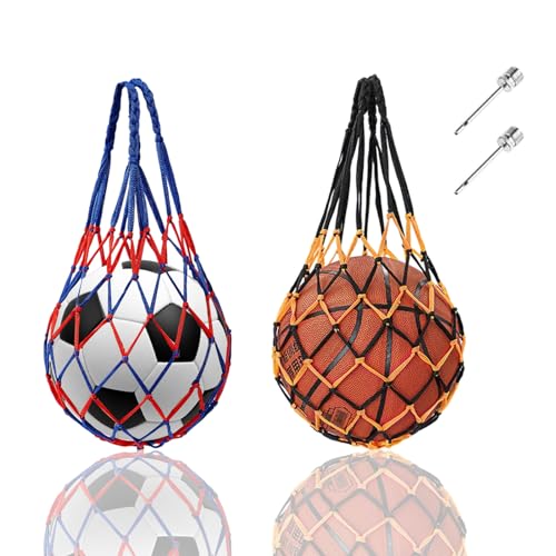 2 Piezas Redes de Pelota, Bolso Balon, Red de Pelota, Red Pelota Baloncesto, Red para Balones de Futbol, Unidades de Red Portátil para Balones, Bolsas Balones para Baloncesto Voleibol Fútbol