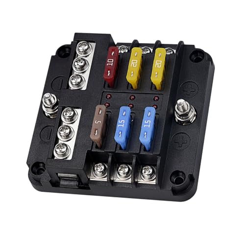 Caja de fusibles con indicador LED para coche con terminales niquelados de PC