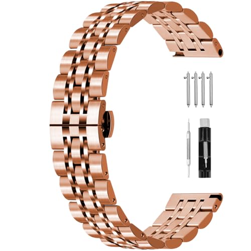 Bracelet de montre métallique acier inoxydable 20mm sans pincement