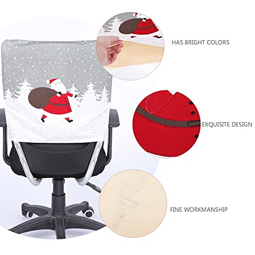 2Pcs Decorative Chair Cover Xmas Themed Chair Protection Cover For Home (Red) Home Decor For Celebration Party #TOP1