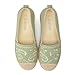 Imagen de GLAMORA Bailarinas Mujer Manoletinas Merceditas Slip On Lona Zapatos Planos Plataforma Baja Zapatillas Casual Cómodas Primavera Verano Puntera Crochet Estilo Esparto con Detalle Bordado green-38